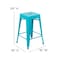 Flash Furniture 24" Teal Metal Counter Stool-Teal Poly Seat, 4PK 4-ET-31320-24-TL-R-PL2C-GG - alternate 7